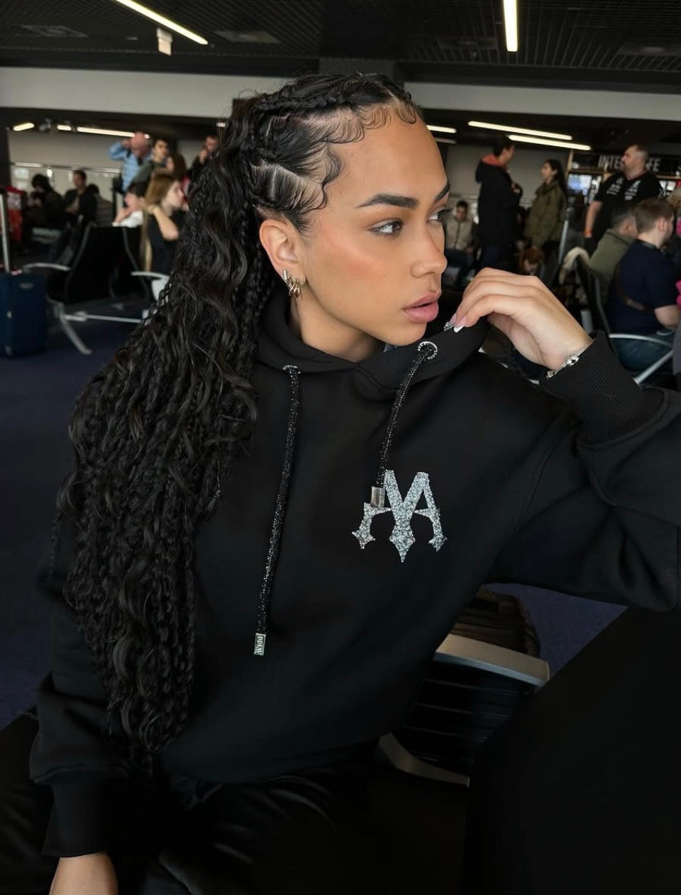 SILVER CRYSTAL HOODIE